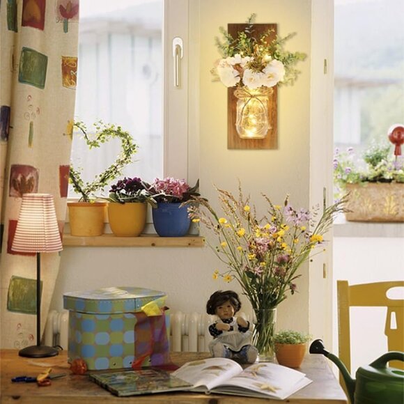 Handmade Wall Art Home Decor Design with Remote Control LED Lights 2PCS - Picture 11 of 11